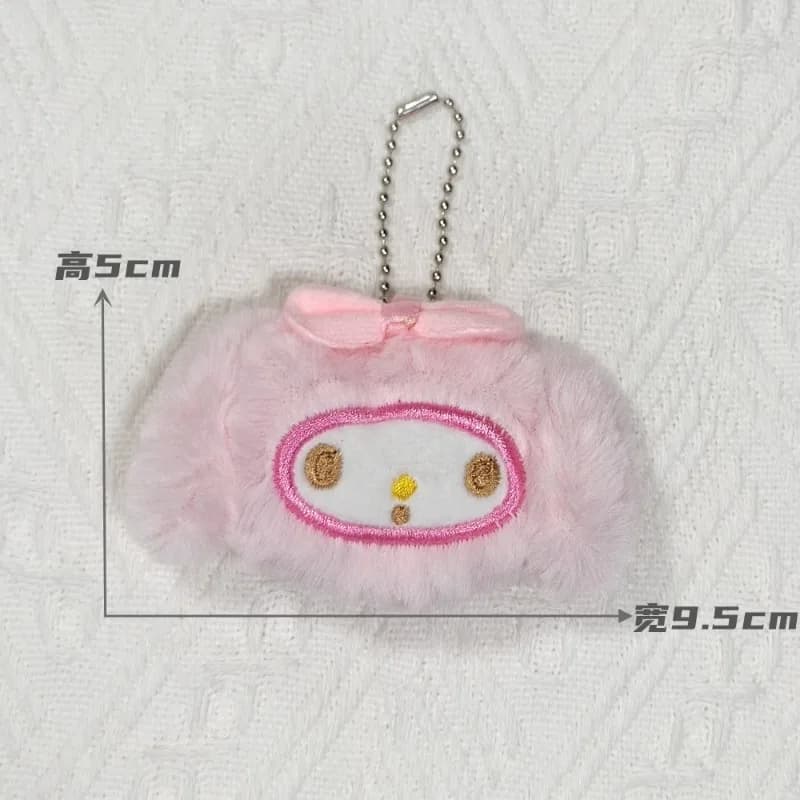 Portachiavi con ciondolo a forma di peluche del gatto KT del cartone animato giapponese, del cane Kuromi Pudding e del cane Yugui.