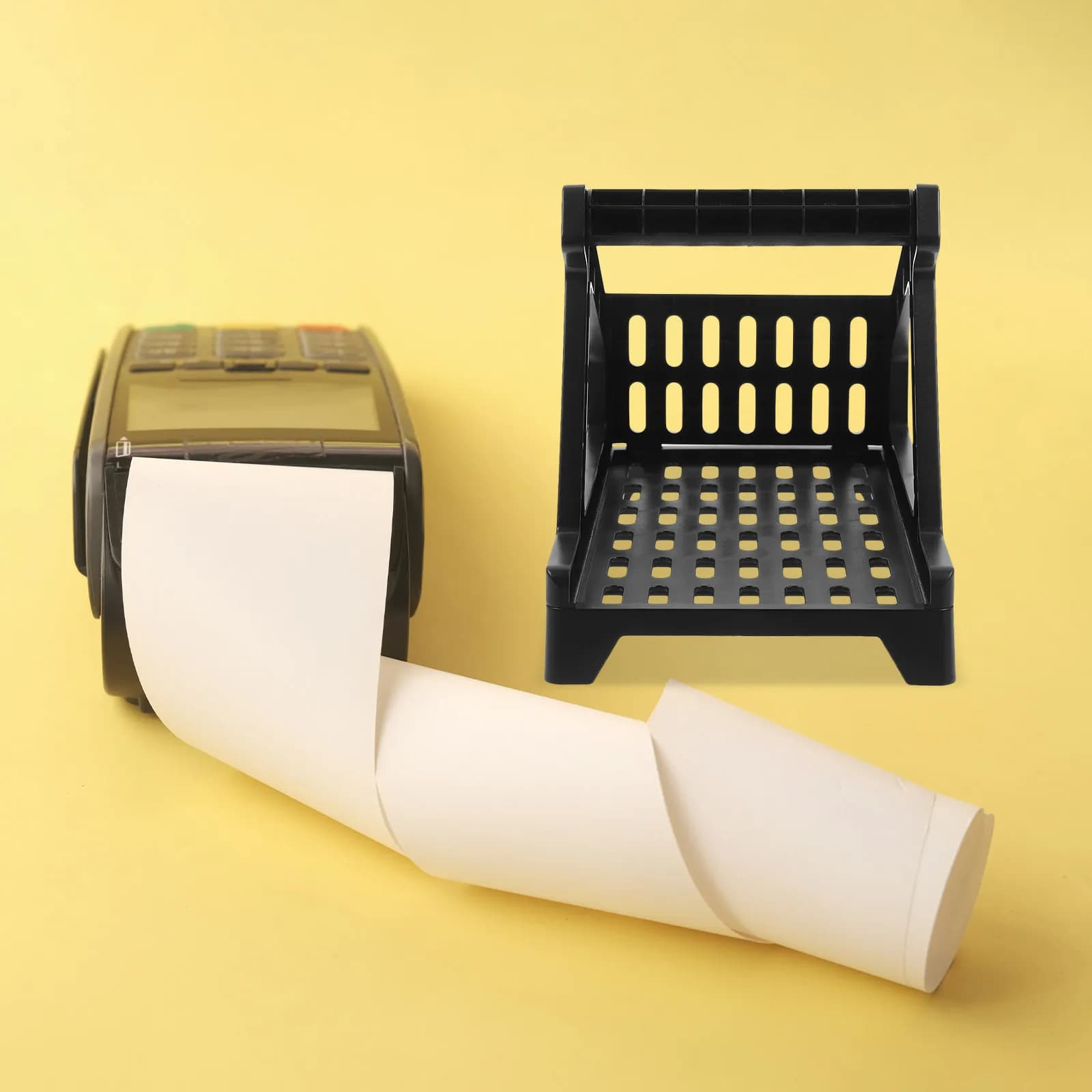 Supporto per Etichette da Scrivania in Plastica ABS Rinforzata, Porta Rotoli di Etichette Stabile, Organizzatore Salvaspazio per Forniture Stampante