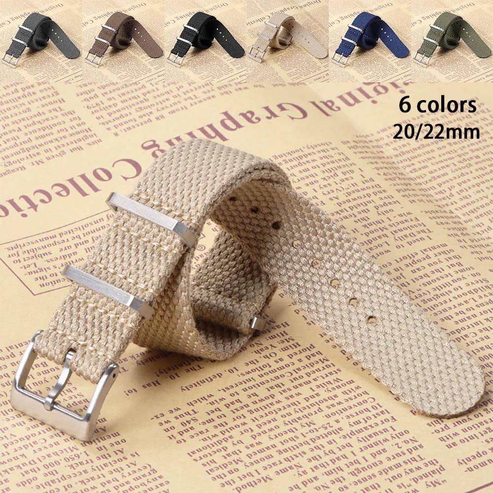 Bracciale in cotone e nylon da 20 mm 22 mm per cinturino sportivo militare da uomo Seiko cinturino per orologio in tela intrecciata morbida per cinturino Samsung