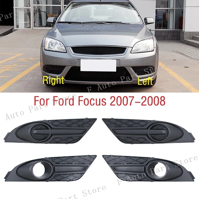 For Ford Focus 2007-2008 Car Front Bumper Fog Light Lamp Bezel Frame Cover Grille Shell Cap Hood Lid