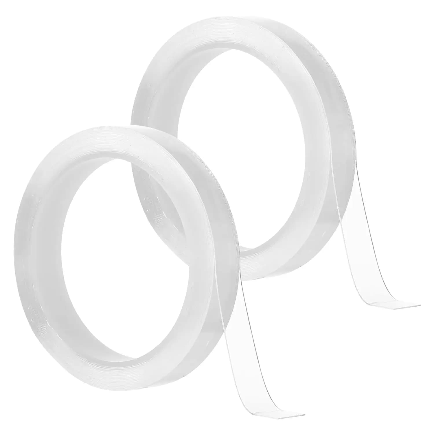 Curtain Glide Tape Curtain Rod Tape Curtains Ring Smooth Tapes for Shower and Drapery Adhesive Strips, Easy DIY Installation(2 Rolls)