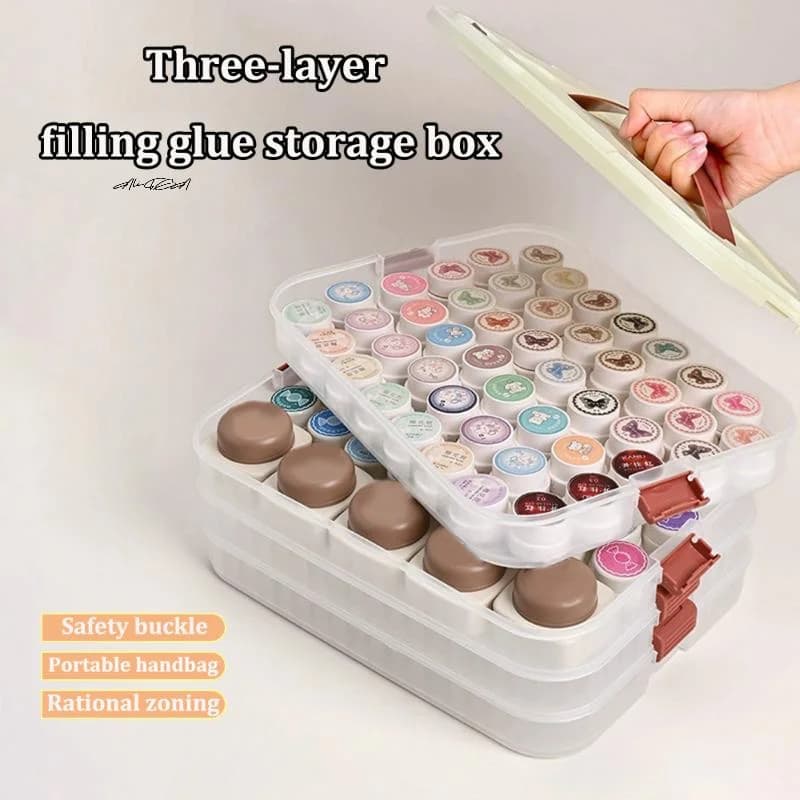 PVC Nail Polish Organizer UV Gel Storage Box 1/2/3/4 Layers Nail Tools Container Quick Installation Cosmetic Case for Beauty Tools