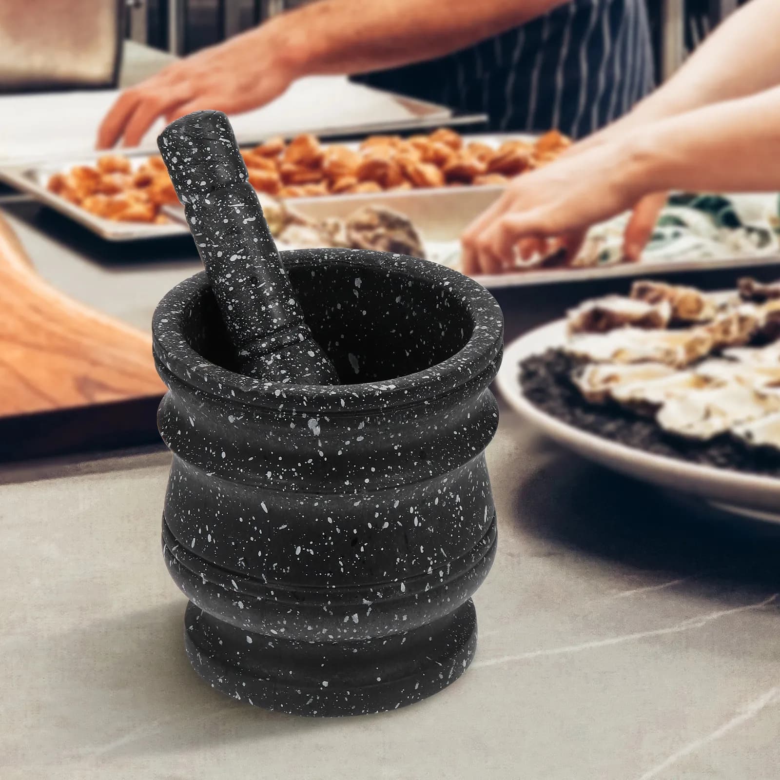 Set Premium di 1 Utensile per Schiacciare l'Aglio in PP, Set Robusto per Macinare Aglio Fresco, Essiccato, Erbe, Spezie, Medicinali, Senza Aromatizzare