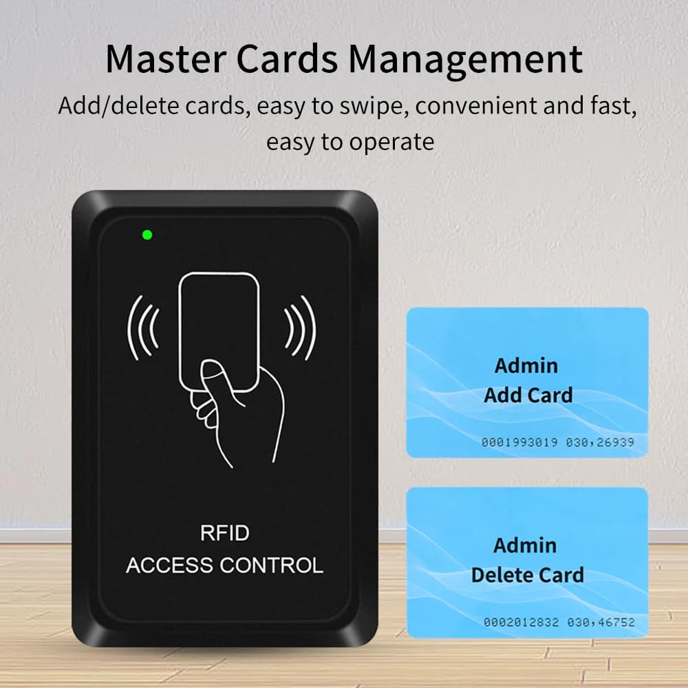 Apri controllo accessi RFID Carta d'identità EM 125Khz Tastiera porta Codice di prossimità Lettore di controllo accessi con Add & Del Master Card 1500 utenti