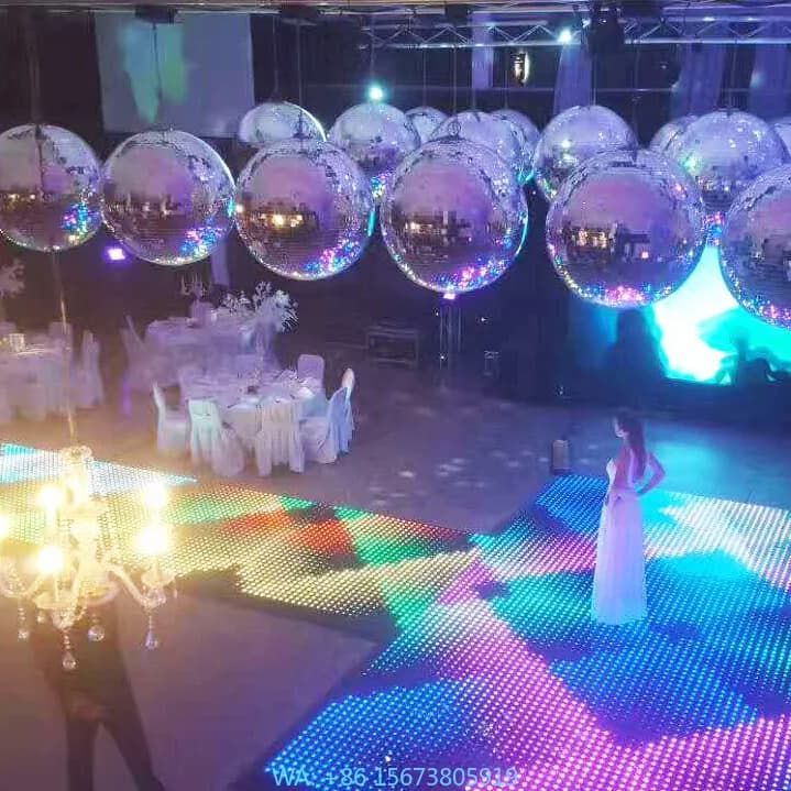 Pista da Ballo Portatile con Specchio LED 3D Magico e Luce Stellare Digitale per Discoteca
