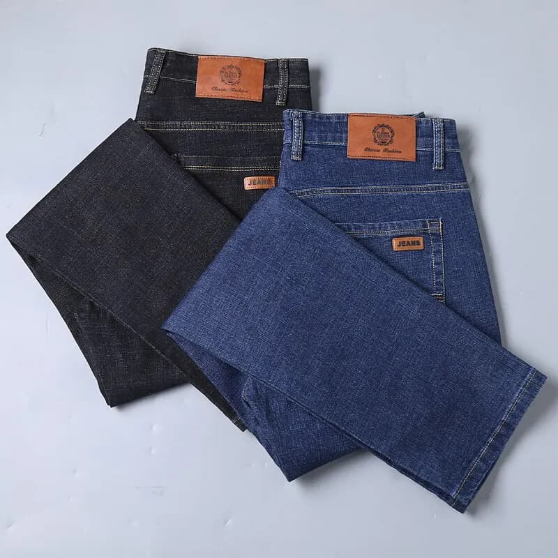 Jeans dritti moda uomo uomo 2025 nuovi pantaloni slim fit elasticizzati comodi pantaloni in denim da lavoro morbidi abbigliamento di marca maschile