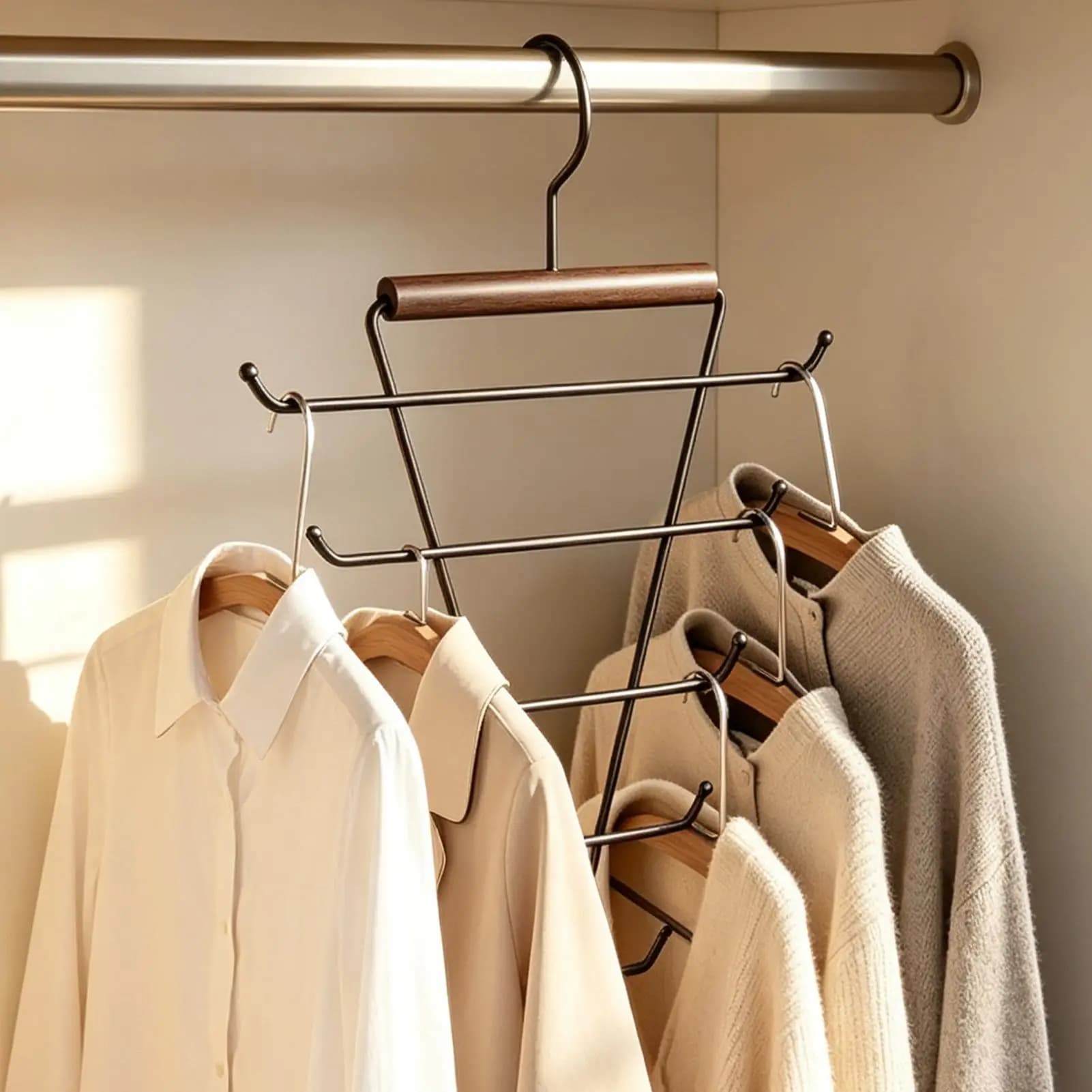 1PC Vertical Clothes Hanger Rotating Double-Sided Space-Saving Multi-Layer Wardrobe Clothes Hooks Organizer Storage for Bedroom