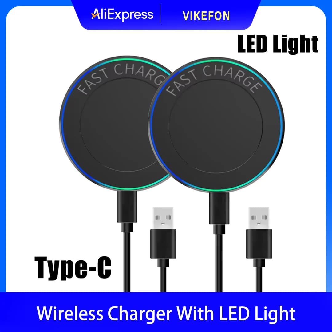 Caricatore wireless da 100 W LED Light Mini supporto da tavolo per iPhone 17 ~ 12 Pro Max Samsung S25 S24 Xiaomi 17 Stazione di ricarica rapida