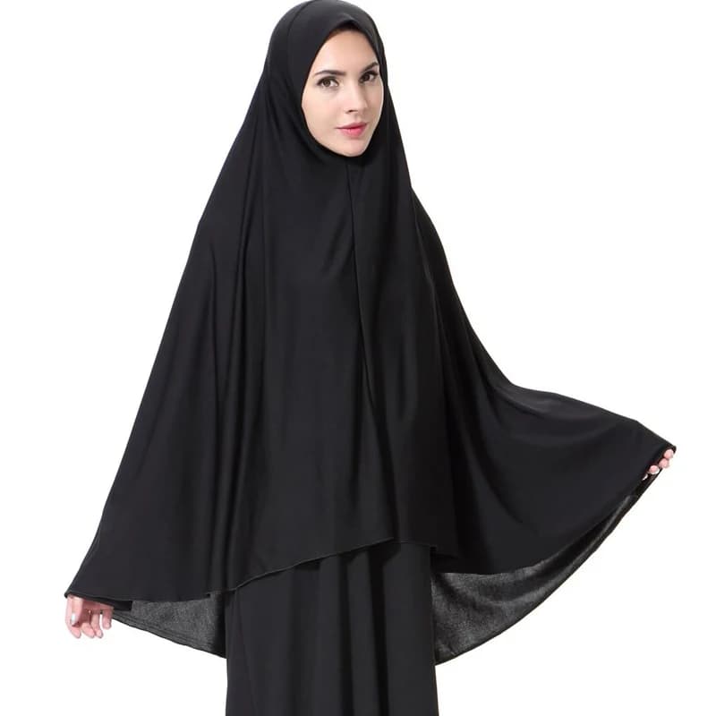 Women's Elegant Khimar Modest Muslim Islamic Ramadan Soft Lightweight Jersey Hijab Long Scarf Amira Prayer Abaya Jilbab