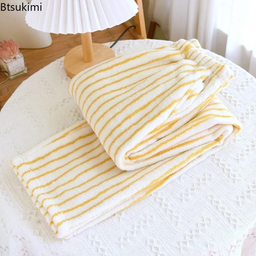 Women's Keep Warm Striped Pajama Pants Loose Autumn Winter Sleeping Pant Thicken Warm Fleece Ladies Home Sleepwear Trousers New