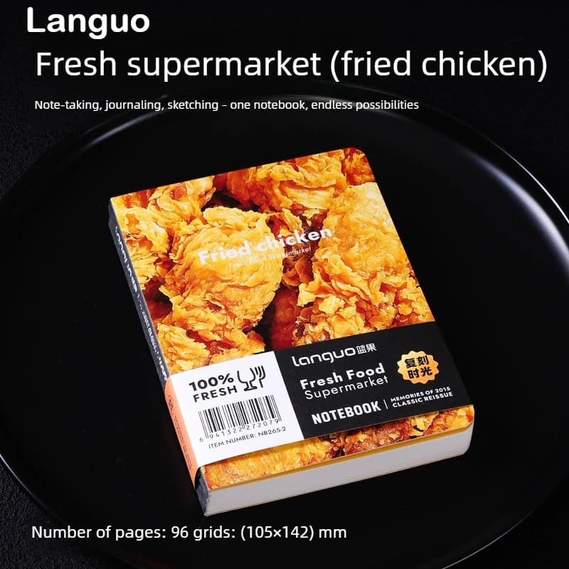LANGUO Fresh Supermarket Series Drawing Notebook 64K Blank Thick Wood Pulp Paper for Drawing Stationery Office School Supplies