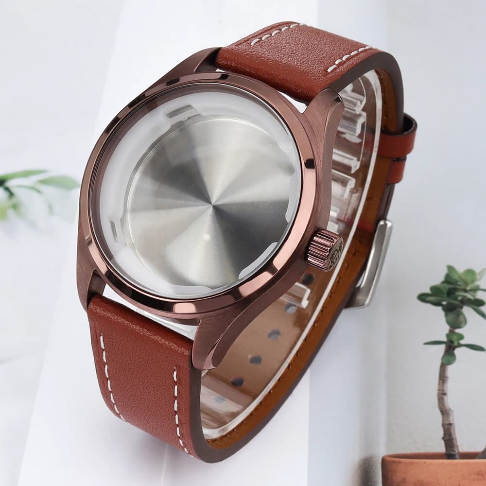 40mm Woman Watch Case Leather Bracelet For Seiko Pilot NH35 NH36 NH38 NH34 4R36 Movement 33.5mm-34.3mm Dial Fashion Waterproof