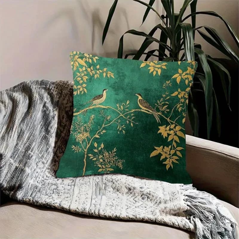 VIKAMA: Elegante Fodera per Cuscino in Velluto Verde Smeraldo, Perfetta per l'Arredamento Moderno della Casa