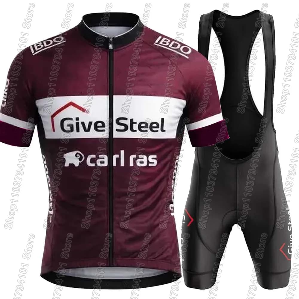 Completo Ciclismo Give-Steel-Team 2026: Maglia e Salopette da Bici da Corsa/Denmark/MTB