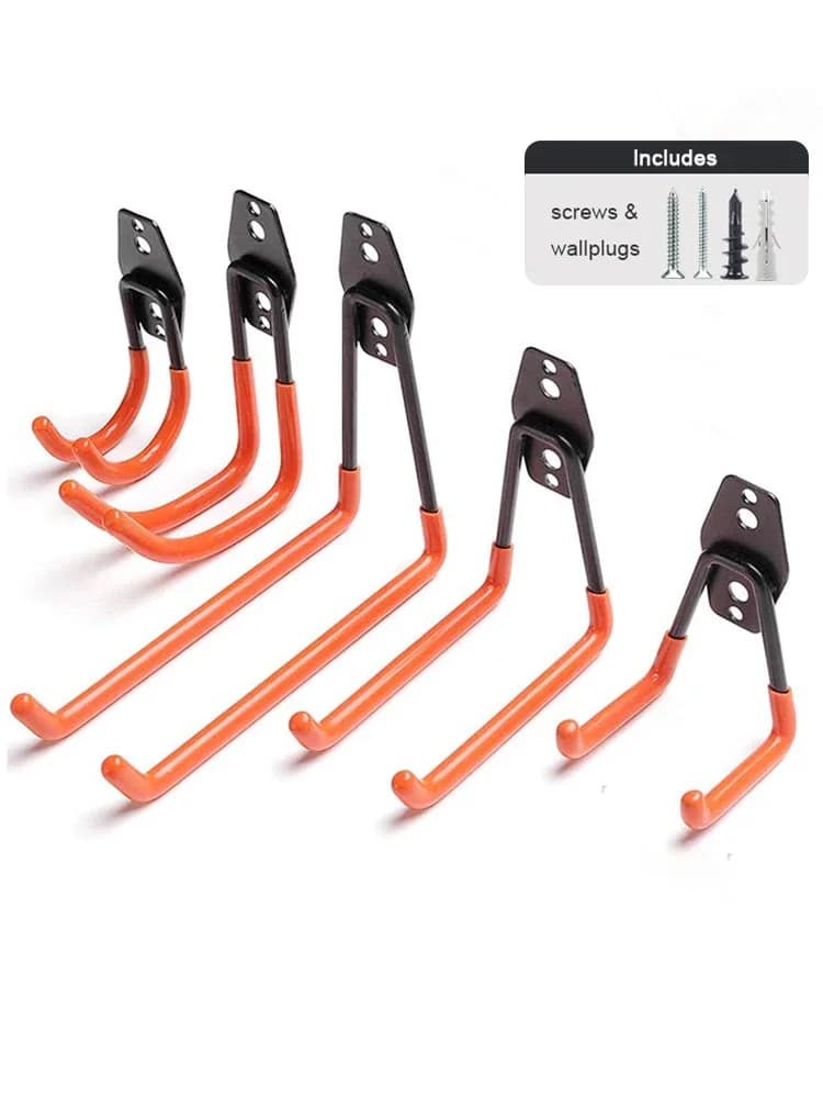 5 Size Heavy Duty Metal Hook Garage Organizer wall mounting hangers for bicycles anti-slip storage hook for stairs garden tool
