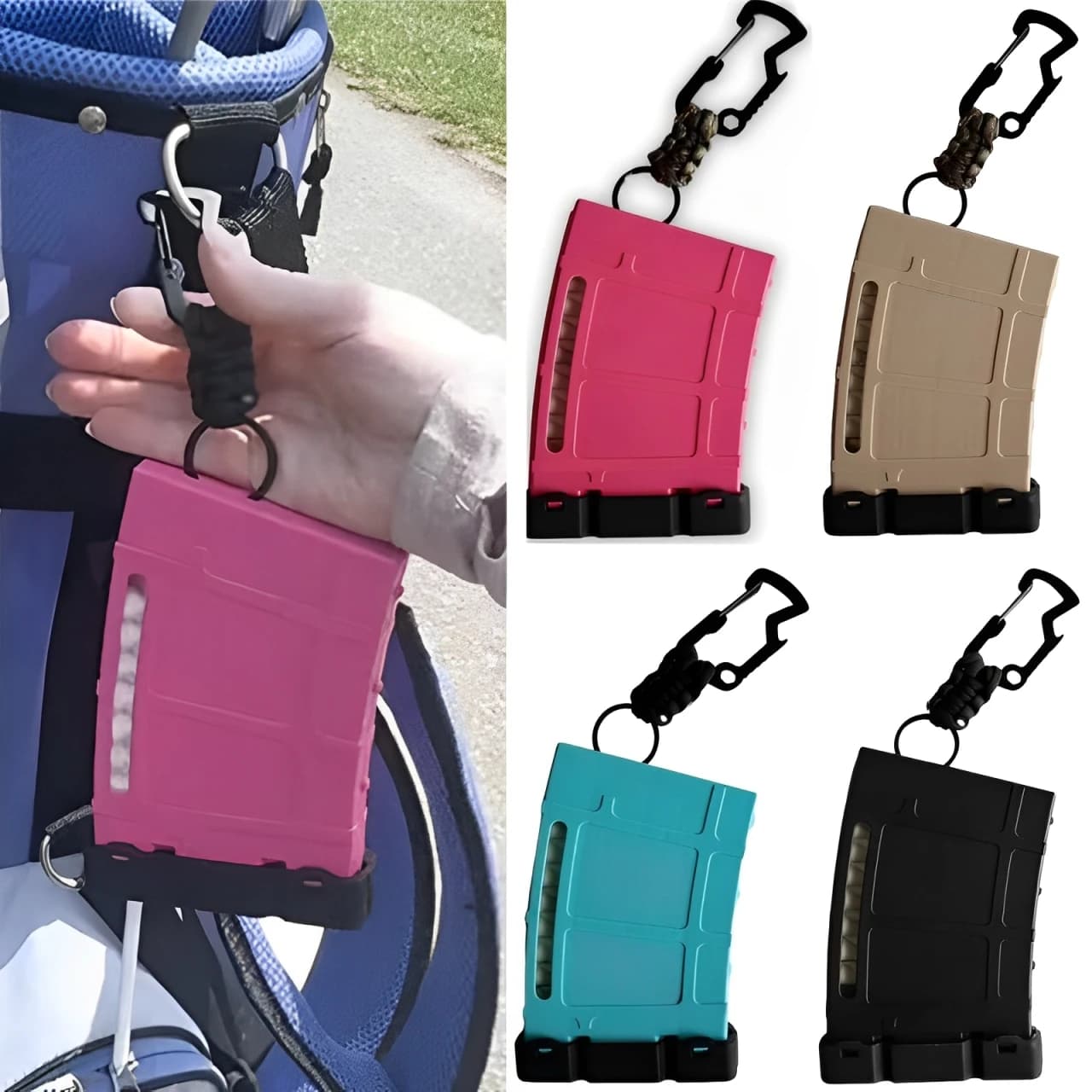 Portaoggetti professionale per tee da golf Portaoggetti portatile per palline da golf Organizzatore per barili Portachiavi Accessori per l'allenamento del golf