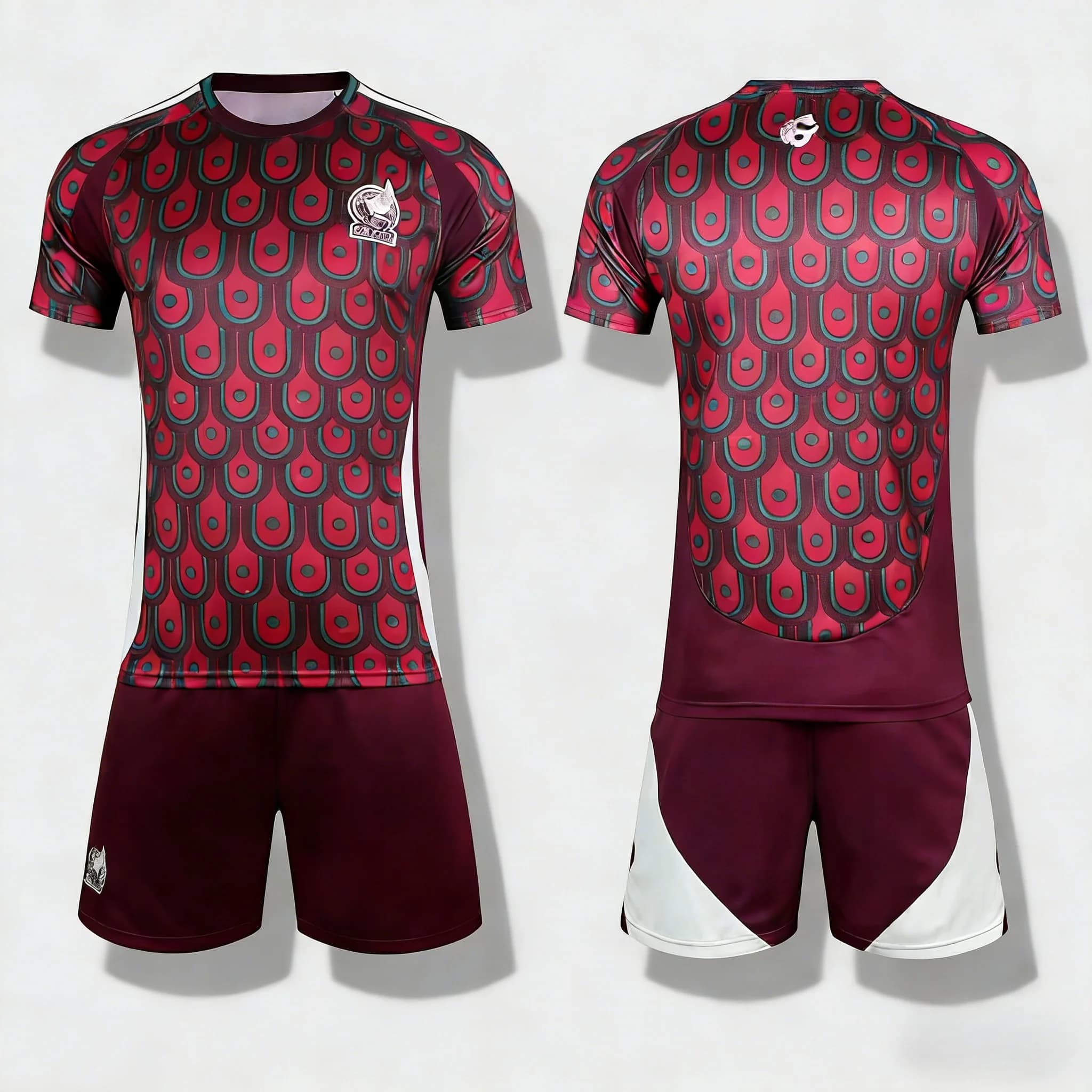 Men's Messicana Football Shirt Set, Court Sleeve Football Divider with Shorts, Quick Drying Breathable Kit, Tifosi Gift