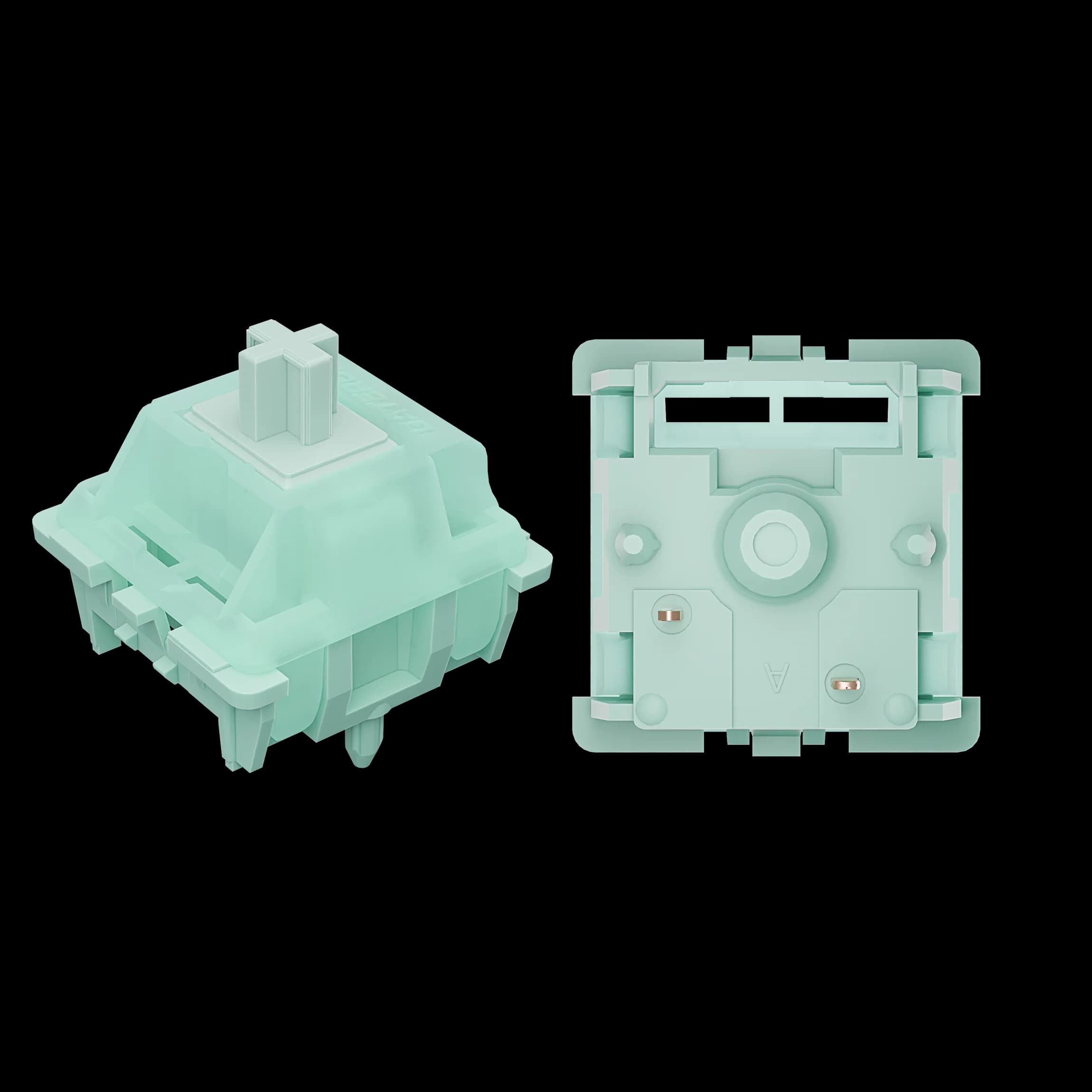 GATERON Mint dual stage spring switches for MX mechanical keyboard, linear/55gf/prelubrified LED switches in factory/ 5 pin SMD