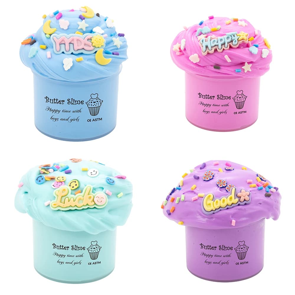 2.37oz Fluffy Butter Slime kit Happy Mud Non-Sticky Soft Sludge DIY Clay for Art Crafts School Prizes Birthday Party Favors Gift