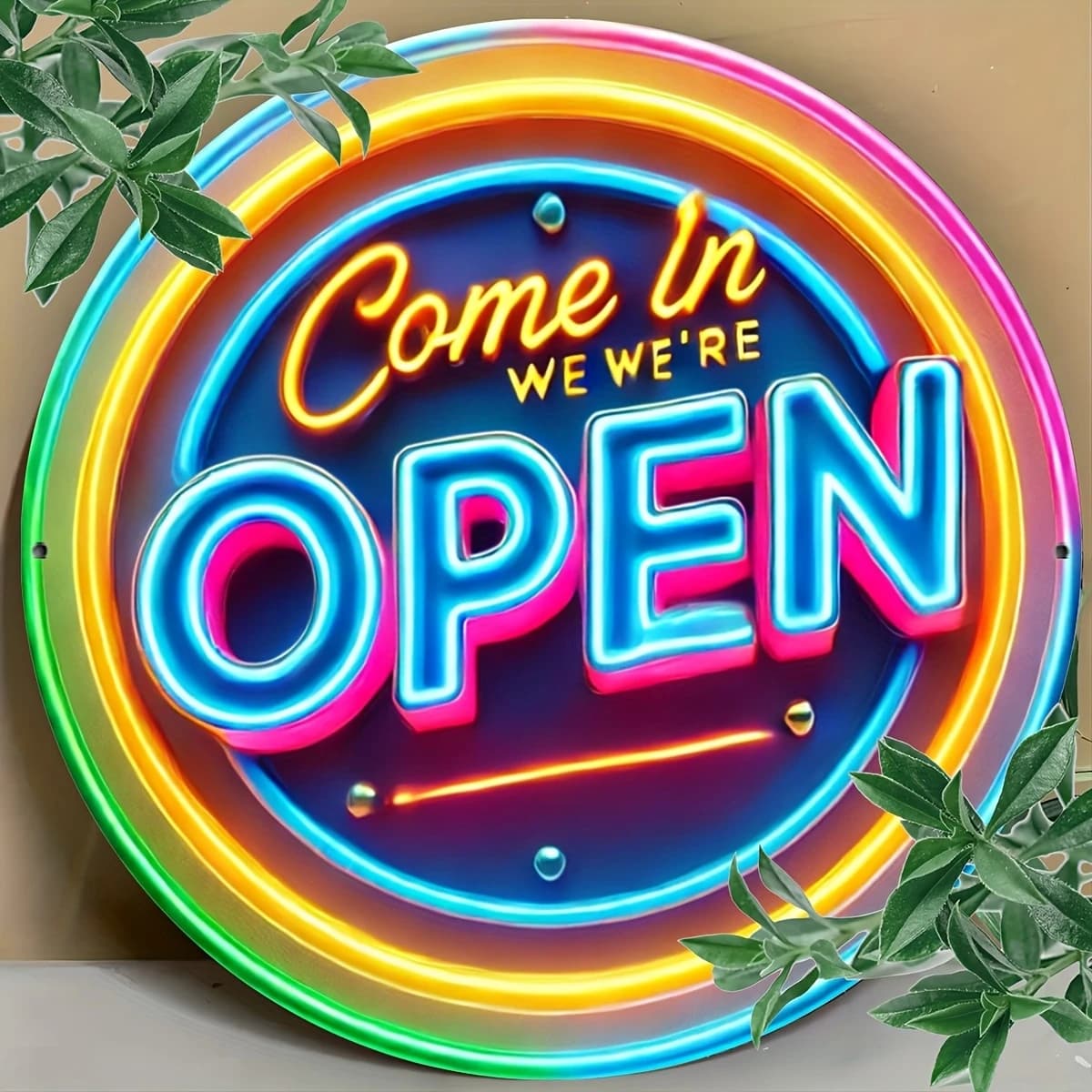 8 pollici 1 pezzo 2D Neon cartello aperto disco di legno arredamento per interni/esterni cucina di casa ufficio e giardino arredamento da giardino esterno