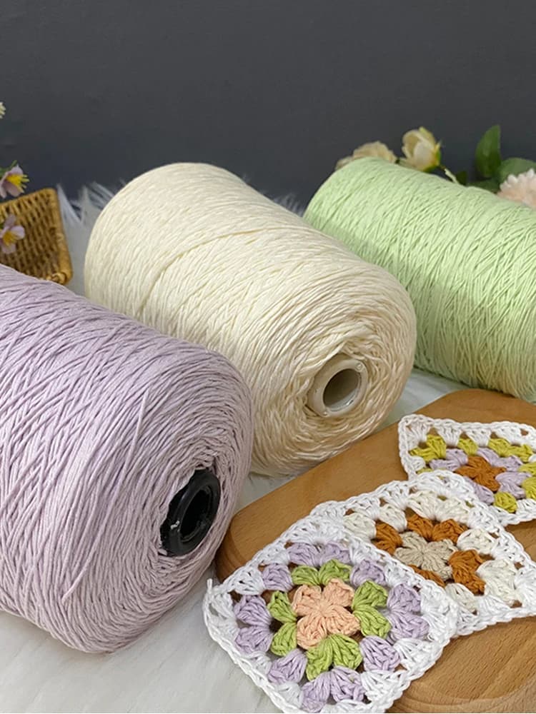 Filato di Cotone Puro Morbido e Delicato sulla Pelle, a Maglia Media, per Lavorazione a Maglia con Ferri, Macchina e Tessitura a Mano, Estivo