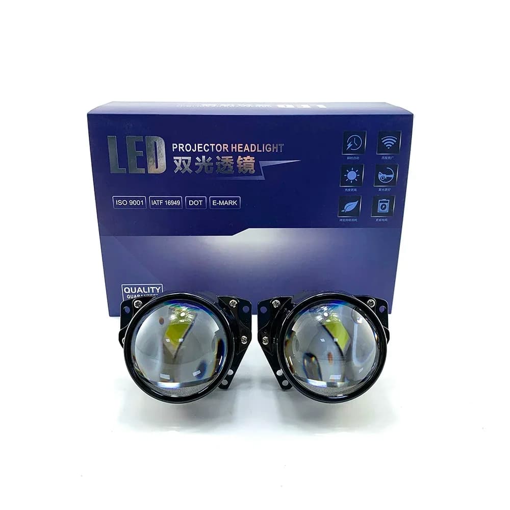 Proiettore LED Bi-Led ETClite 3.0 pollici 120W per retrofit auto, faro LED 12000Lm H1 H4 H7, lente proiettore Bi Led per auto