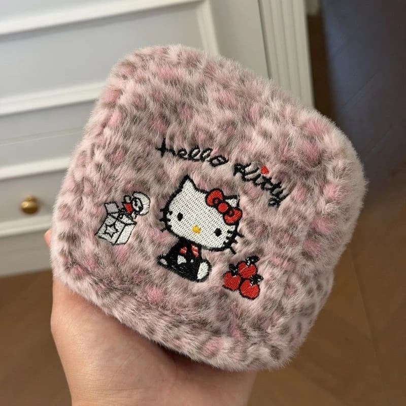 Borsa per il trucco carina, borsa per cosmetici da donna, organizer per il trucco da viaggio, pochette invernale in peluche, custodia portatile per rossetti.