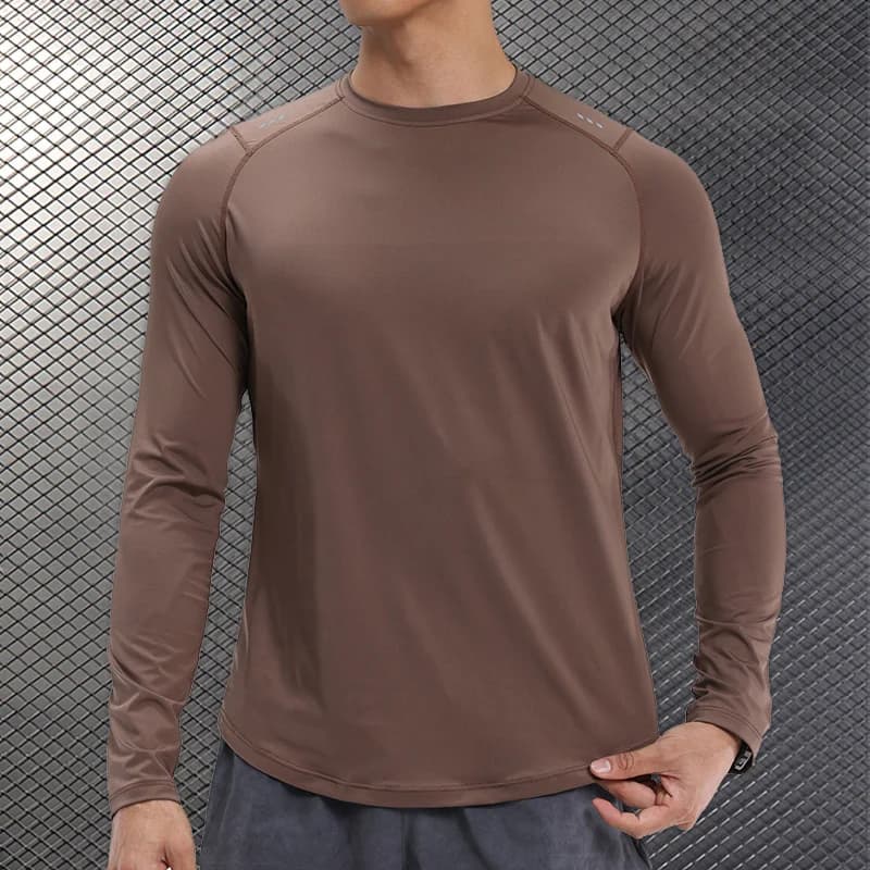 T-shirt da corsa a compressione da uomo Fitness Tight Manica lunga Camicie sportive Allenamento da jogging Top Palestra Abbigliamento sportivo Canottiera a vestibilità asciutta