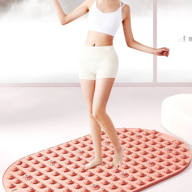 Tappetino per Agopressione in Silicone Liquido, Tappetino per Massaggio Riflessologico Rotondo, Pad per Yoga e Relax dei Piedi, Massaggiatore per Sollievo dal Dolore Profondo