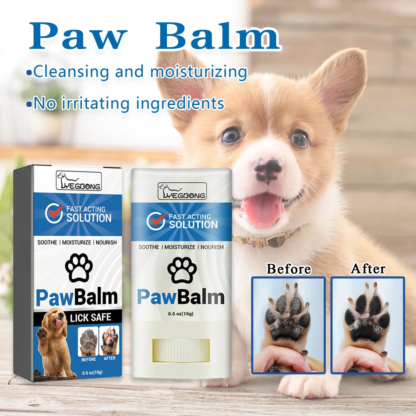 Soothing balm for legs of pets Yegbong, for dogs, shelters dry and cracked legs, hydrates the nose, prevents friction damage, protective cream for legs of dogs
