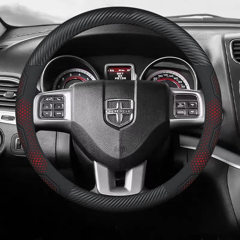Carbon Fiber Leather Car Steering Wheel Cover for Dodge Durango Challenger RAM 1500 Dart Journey Charger Nitro Avenger