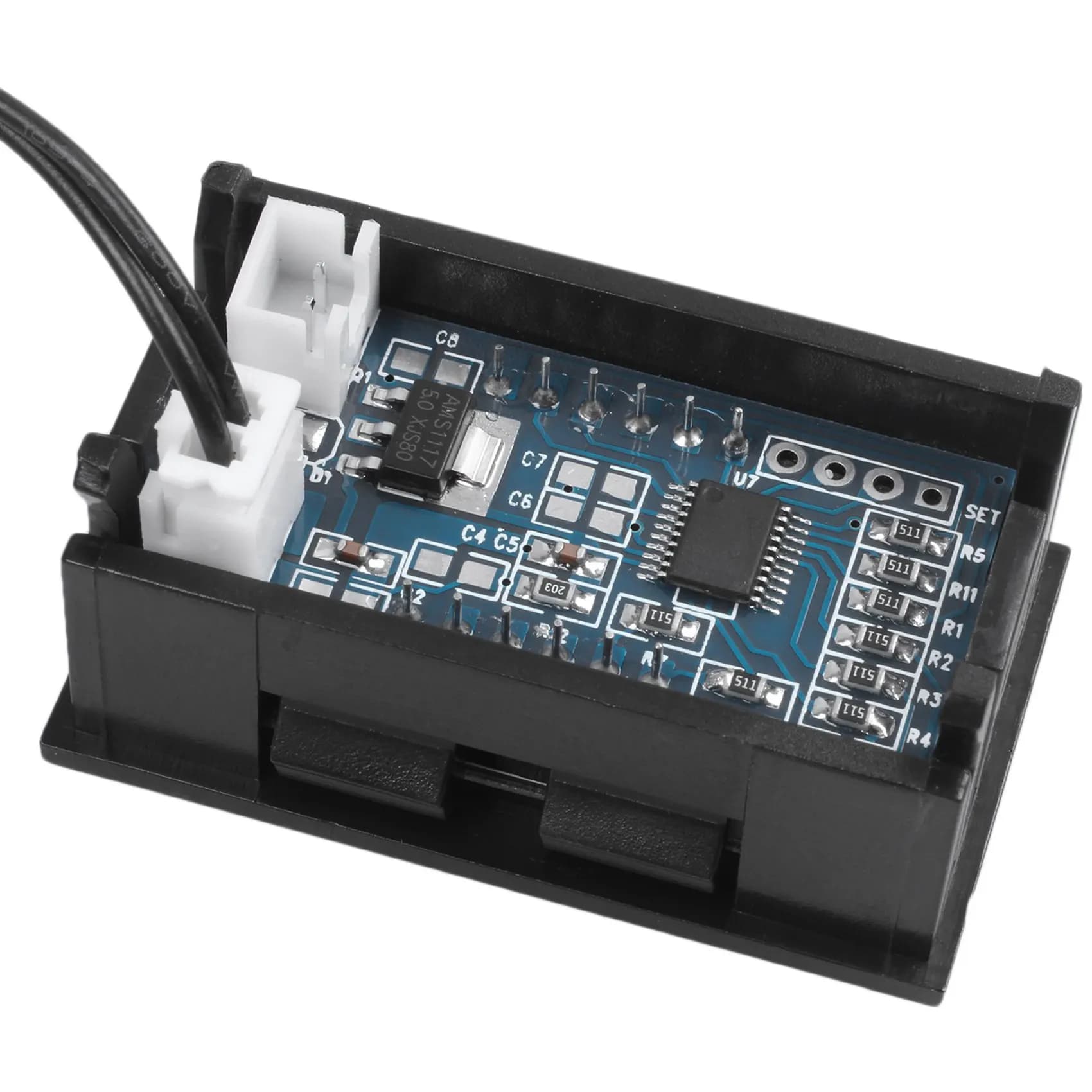 2X Termometro Digitale DC 5 - 12 V - 50 - 110 Gradi C, Rilevatore di Temperatura per Frigorifero con Sonda Blu-ABQU