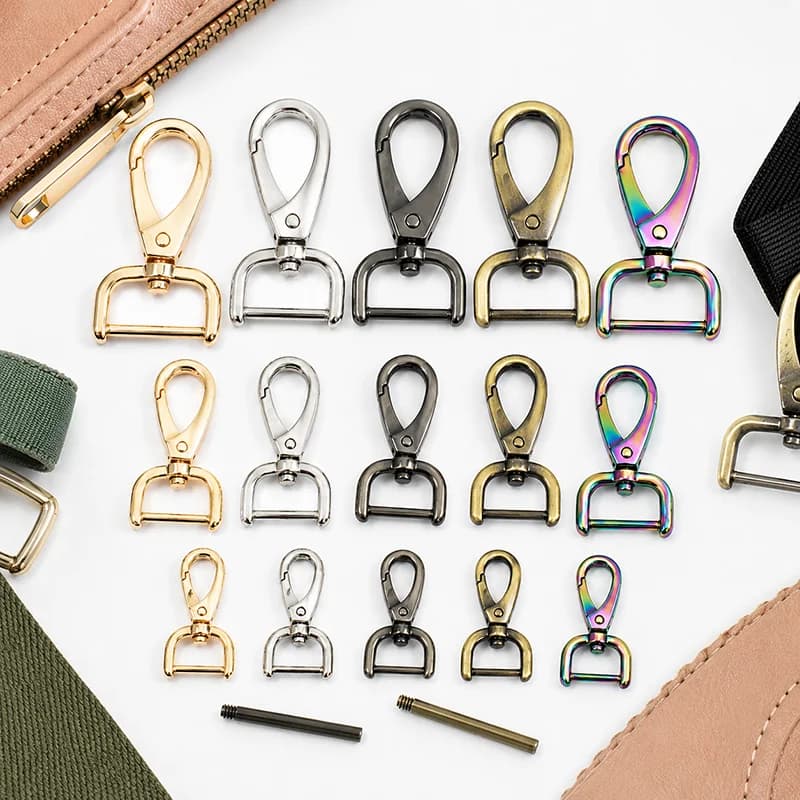 5Pcs 13-38mm Metal Detachable Lobster Buckle Trigger Snap Hook for Keychain Bag Strap Dog Collar Carabiner Clip Hardware Set