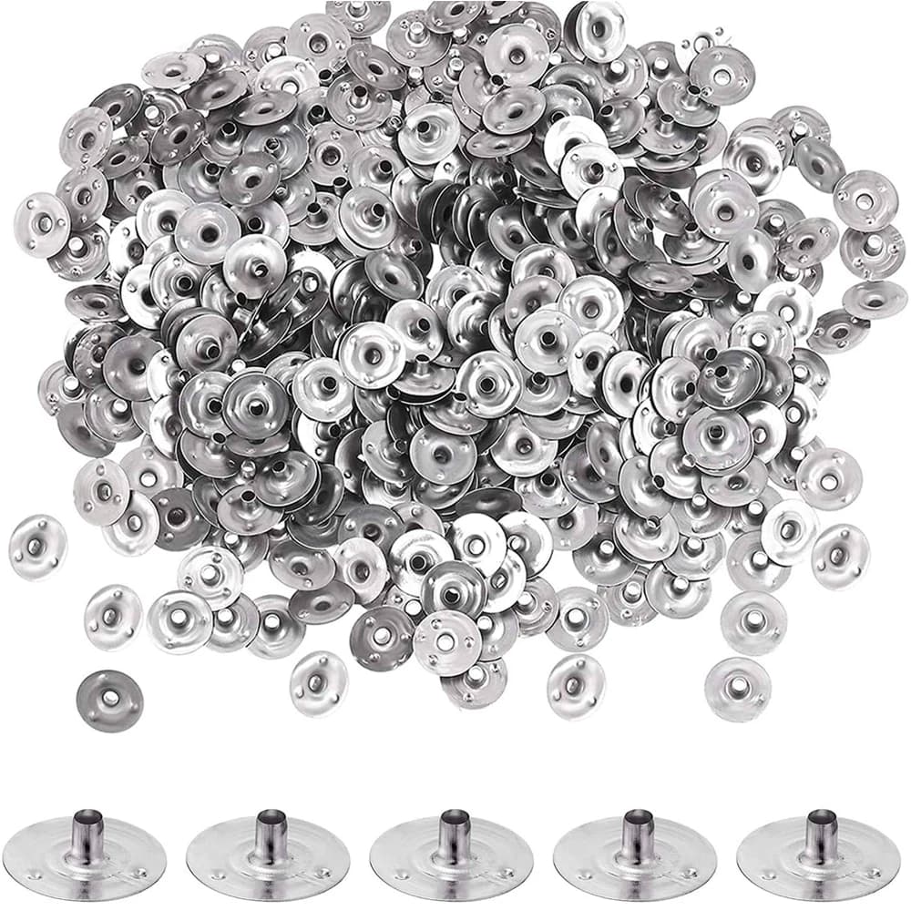 100PCS Linguette per stoppini per candele Schede di sostegno in metallo Base per stoppino per candele multiuso 20/16/14/12.5mm per stoppini di varie dimensioni larghe Candela fai da te
