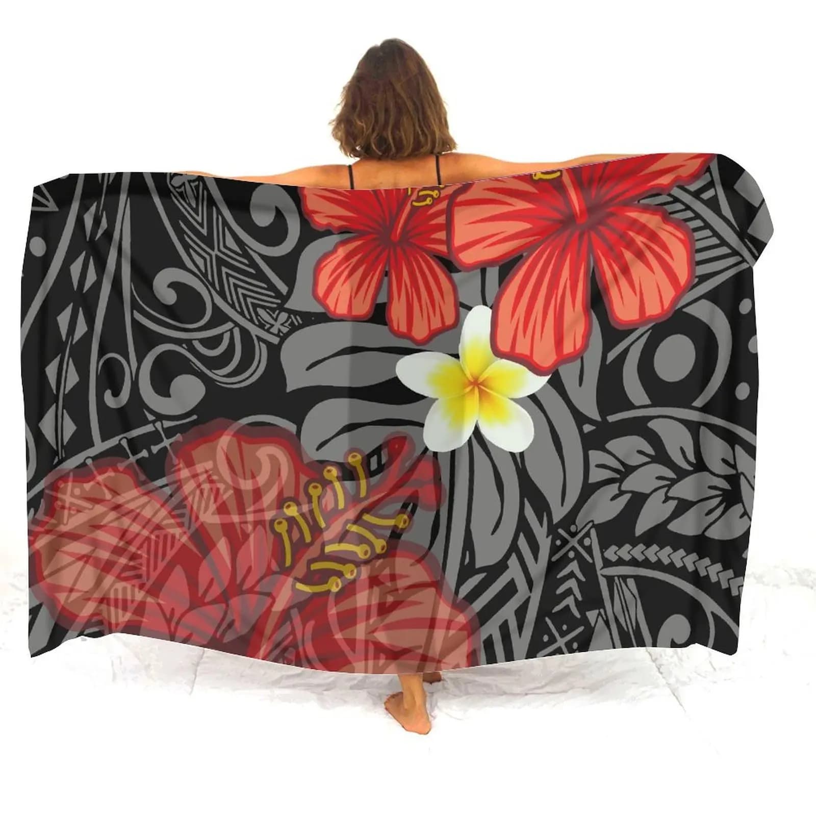 Grembiule hawaiano Abbigliamento di design stampato su misura Foulard polinesiano Scialle Donna Spiaggia Sarong Squisito protezione solare Sarong