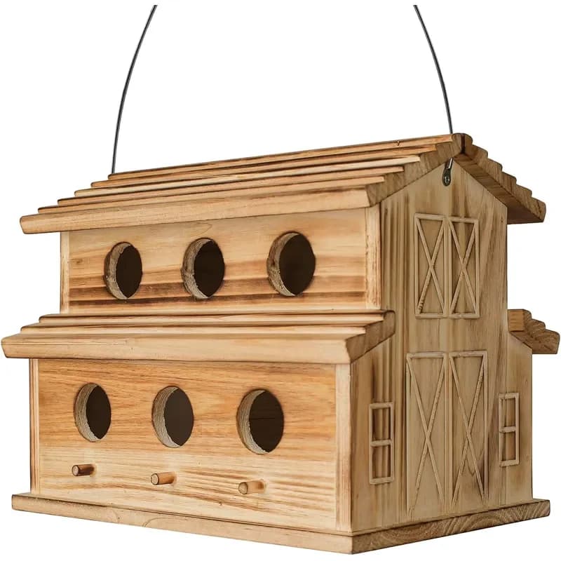 Garden & Yard 6 Hole Outdoor Bird House Bluebird Finch Cardinals Hanging Bird Houses