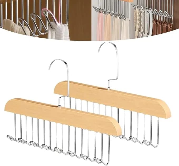 Solid wood multifunction hanging hook with 8 hooks, durable, for hanging linen, sheets, bras and belts, for domestic use and female organization