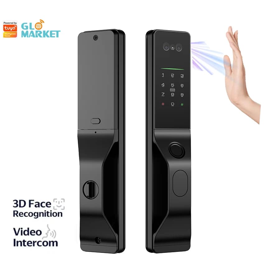 3D Face Recognition Biometric Fingerprint Smart Door Lock Tuya WiFi Aluminum Wood/Aluminum Doors Keyless Entry