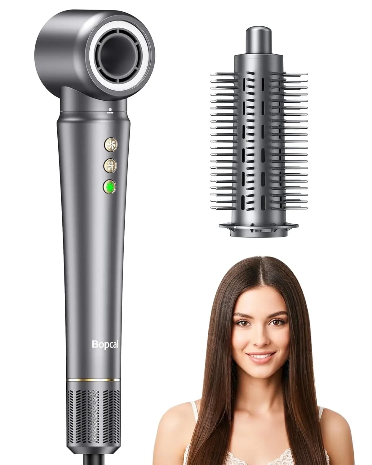 Spazzola Asciugacapelli Ionica 2-in-1: Strumento di Styling per Asciugatura Rapida, Anti-Crespo e Volumizzante