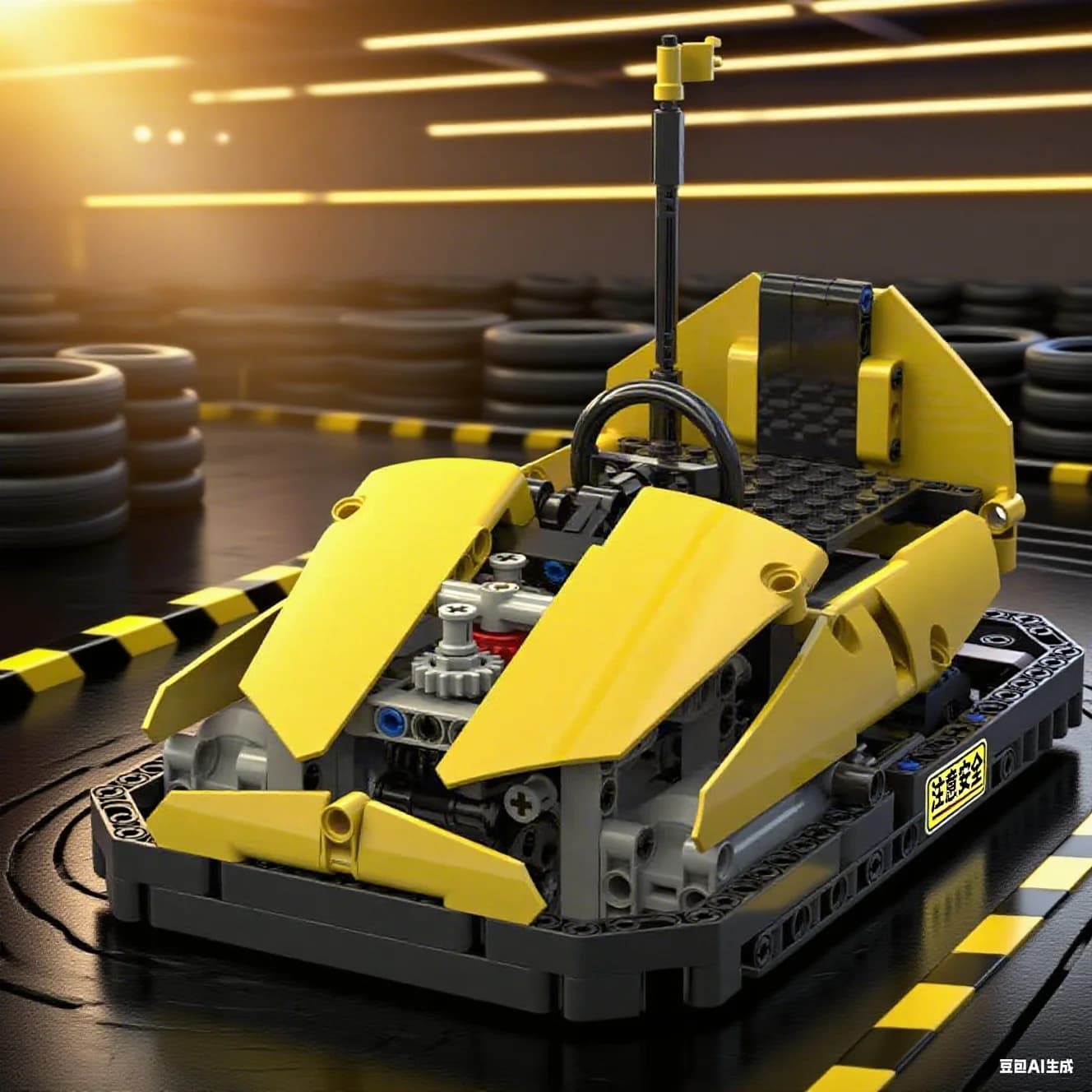 Amusement Park Bumper RC Car Building Block Set Parent-Child Interactive Competitive Racing Game Party Activity Birthday Gift