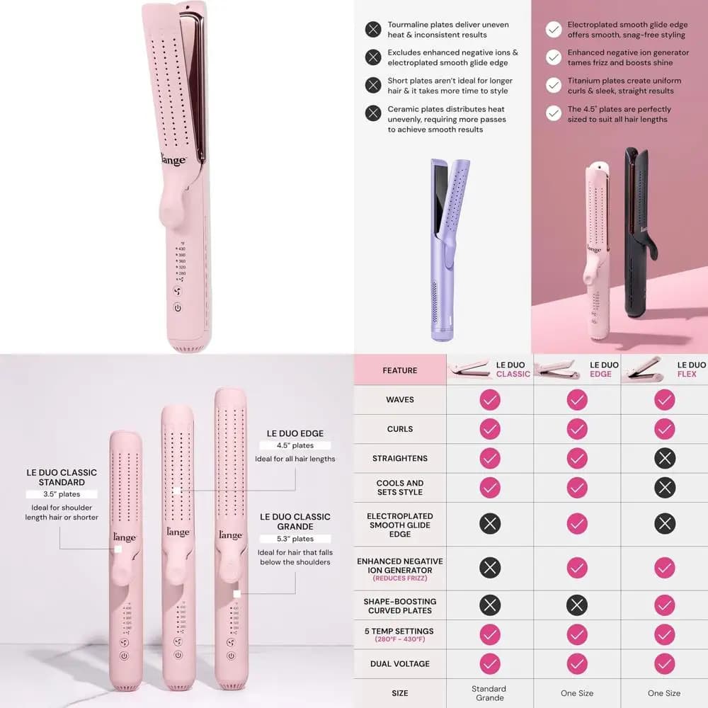 360 ° 2-in-1 Airflow Hair Plate in Titanium with 1 Larga Plate and Round Edges