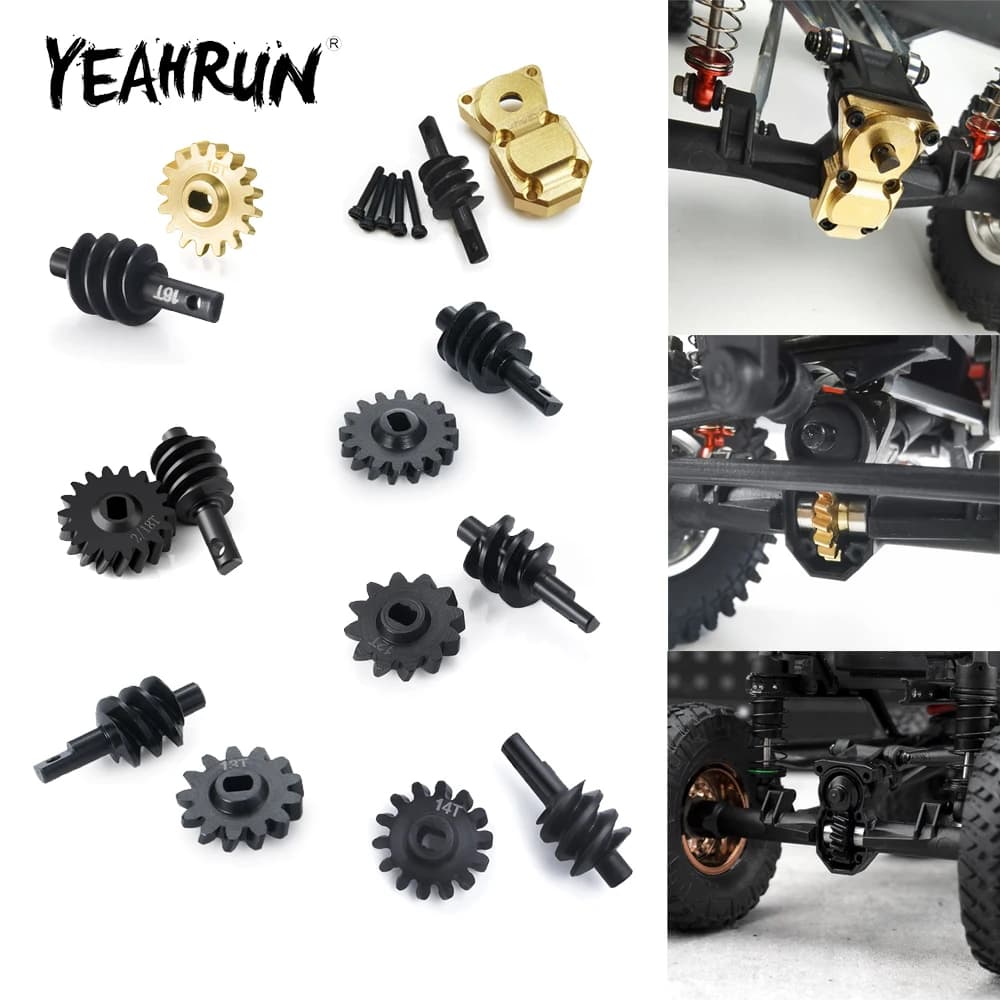 YEAHRUN 12T/13T/14T/16T/18T Asse Differenziale Ingranaggio/Coperchio per Axial SCX24 1/24 RC Crawler Auto Camion Parti di Aggiornamento Accessori