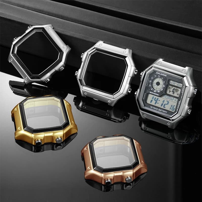 AE1200 Aggiornamento Cassa in acciaio inossidabile per orologio Casio AE-1200WH Kit mod in metallo solido di fascia alta 3299 Custodia per orologio di ricambio con movimento