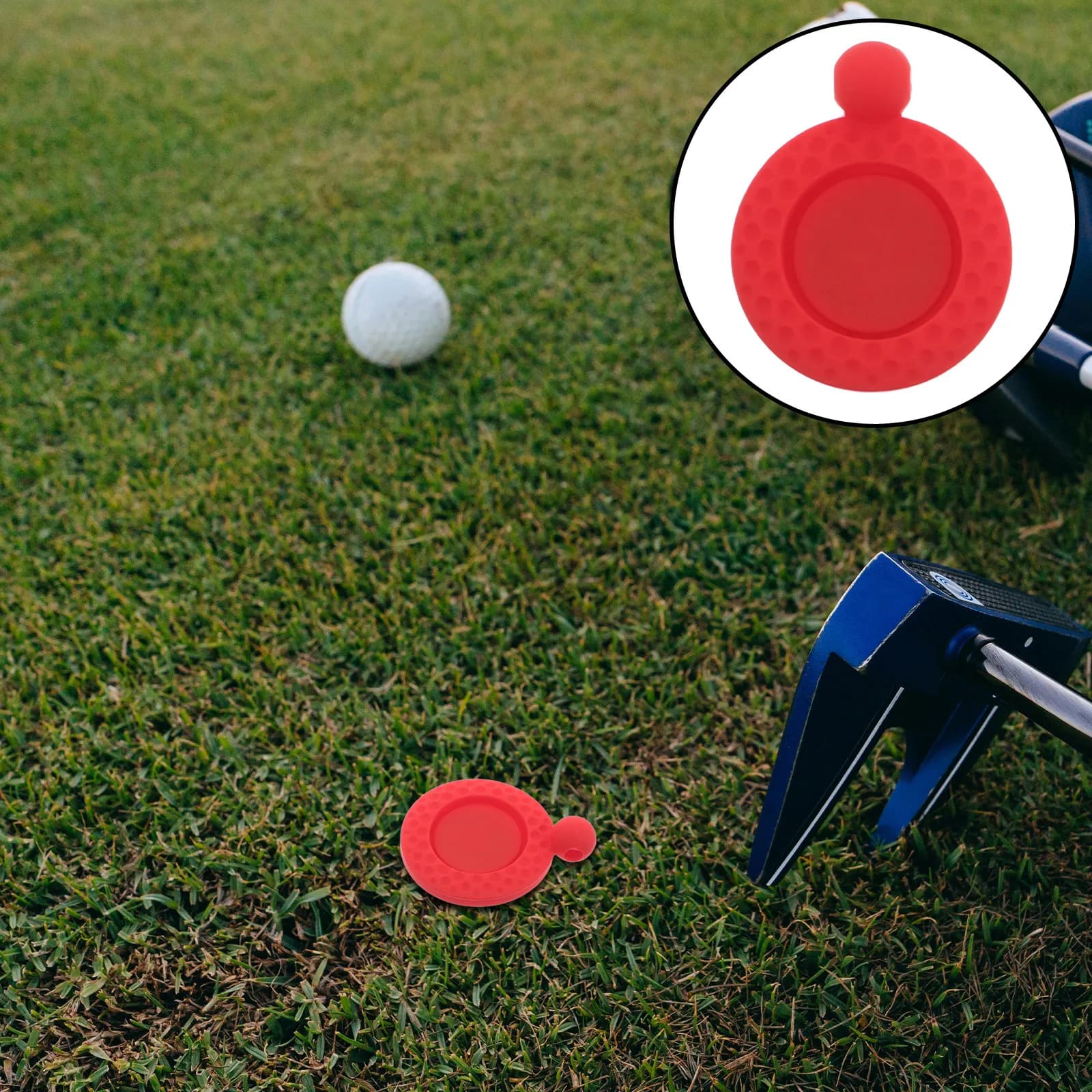 2Pcs Golf Ball Position Markers Silicone Hat Clip Red Lightweight Cap Clip Golf Accessories Marker Holder for Accurate Play