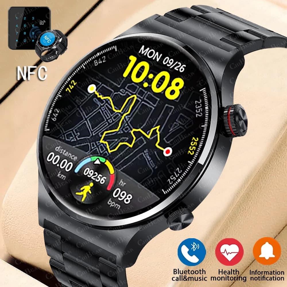 2026 New ECG+PPG Bluetooth Call Smart Watch Men AMOLED Full Touch Sports NFC Watches Men Smartwatch Waterproof For Android Ios