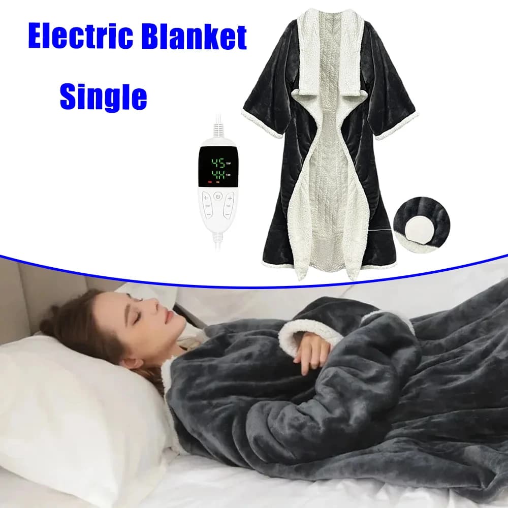 1PCS Single Size Electric Blanket Auto Off Smart Temperature Control Heating Pad for Adult Home Office Warm Throw