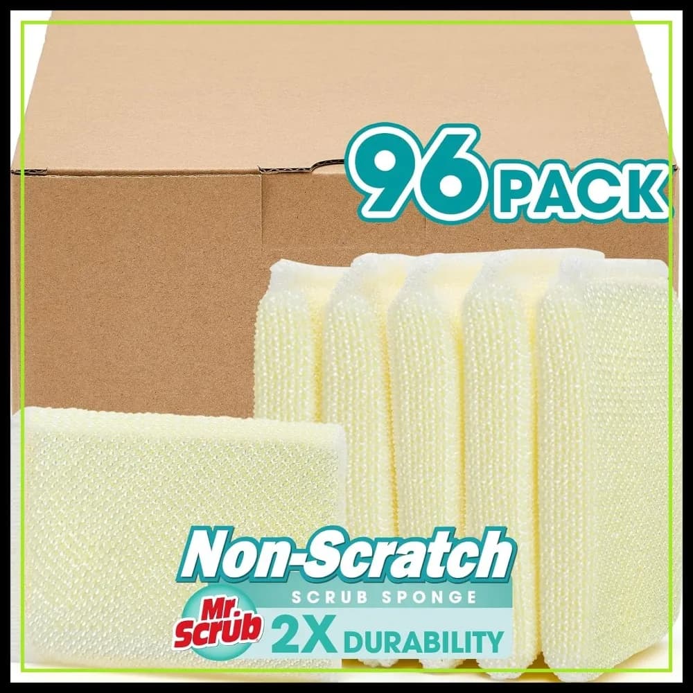 Set di 96 Spugne da Cucina, Spugne Abrasive per Pulire Pentole, Padelle e Lavello, Set di Spazzole con Dispenser di Sapone per Lavaggio Piatti