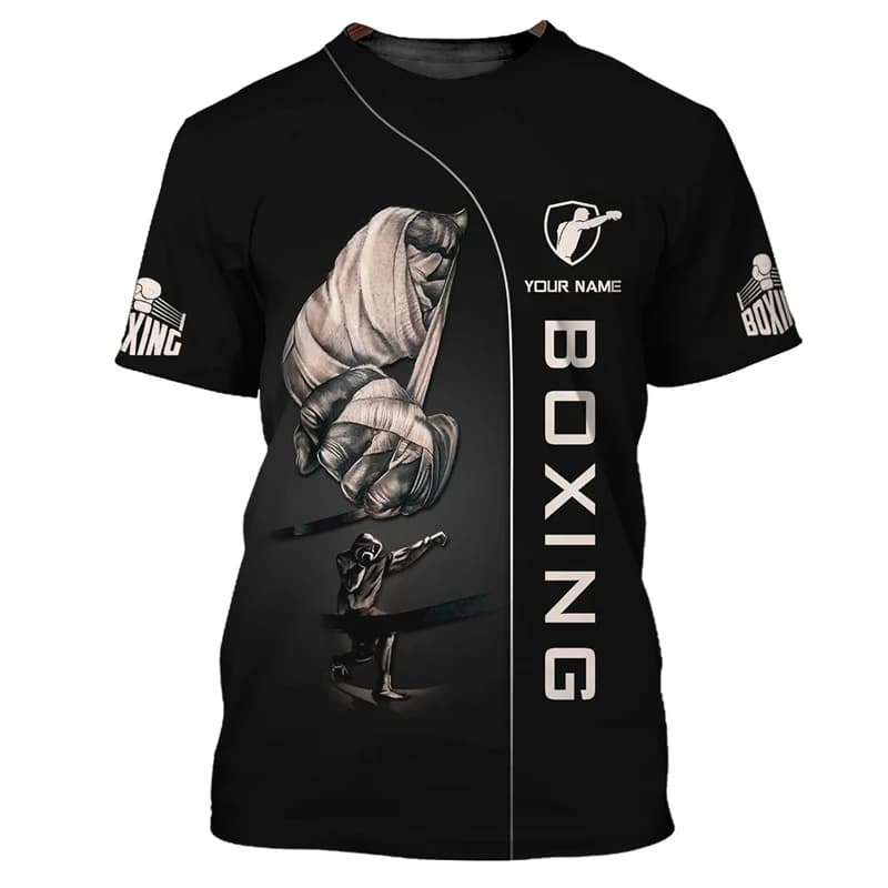 T-shirt grafiche da boxe alla moda per uomo T-shirt sportive stampate in 3D a maniche corte di tendenza estiva T-shirt traspiranti ad asciugatura rapida allentate