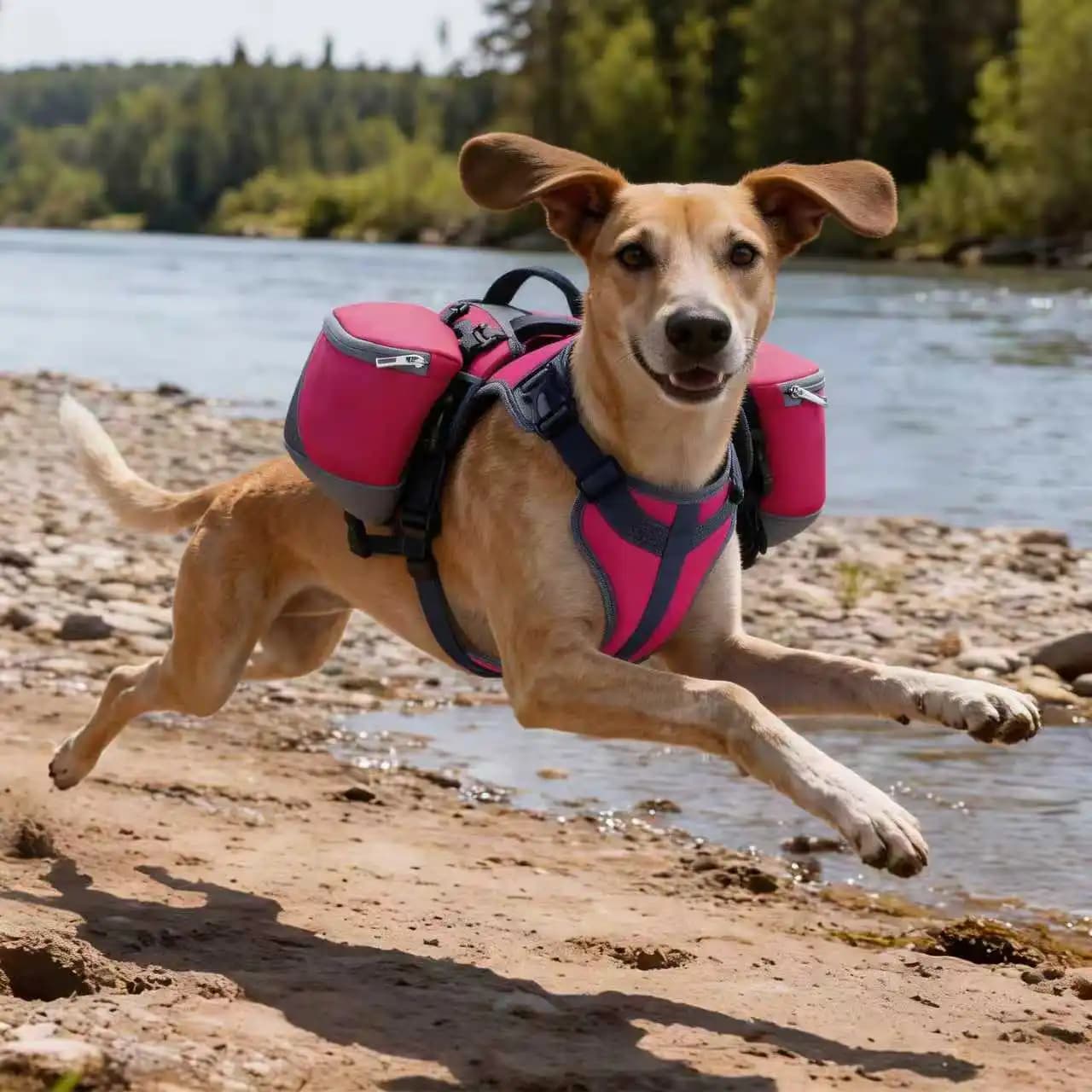 Zaino Regolabile con Borsa a Tracolla per Cani, Trasportino Leggero per Animali Domestici per Addestramento, Viaggi, Campeggio ed Escursionismo