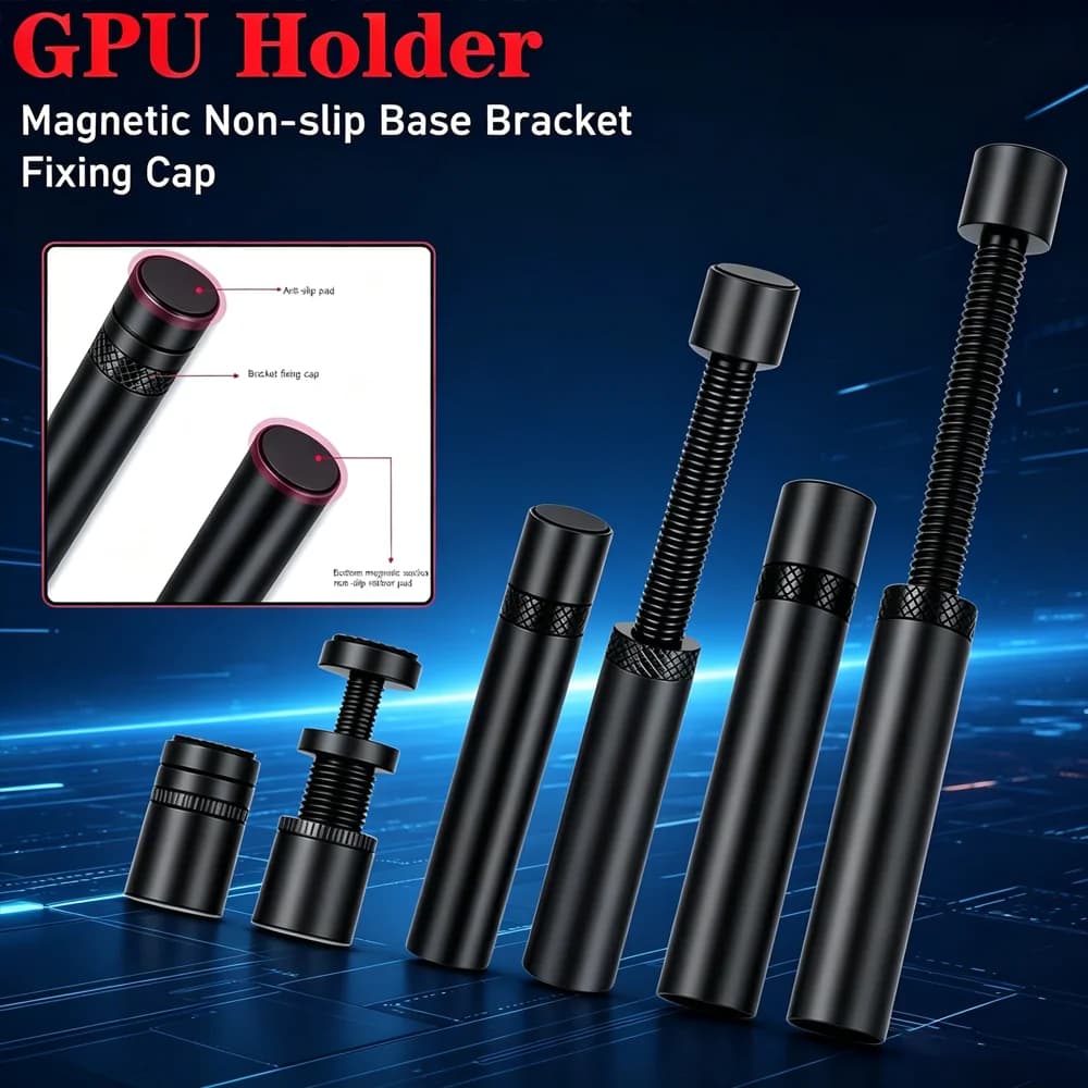 Supporto per Scheda Grafica GPU, Stand Telescopico Verticale Rotante, Supporto Magnetico in Lega di Alluminio per Scheda Video PC